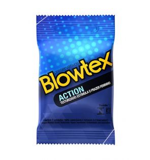 PRESERVATIVO TEXTURIZADO ACTION 3 UNIDADES BLOWTEX