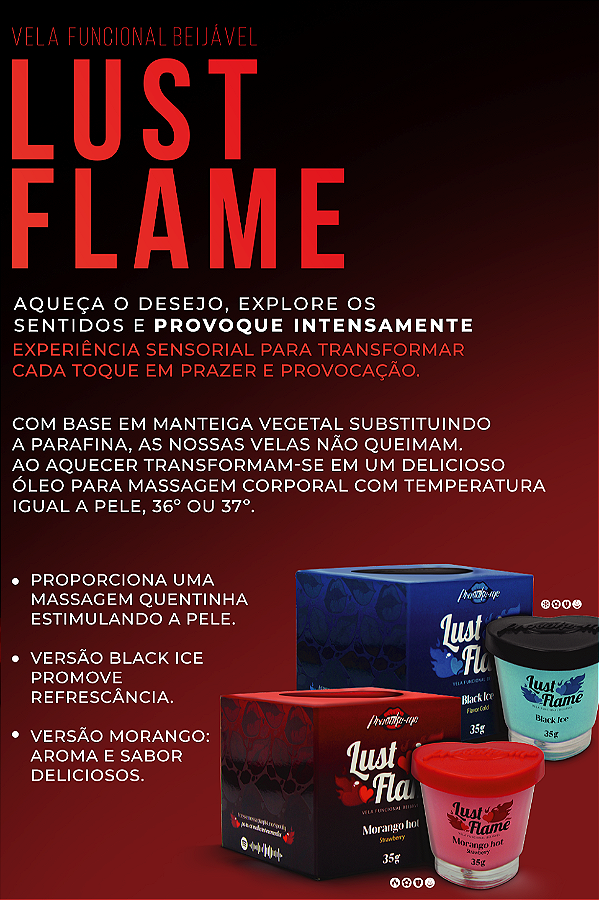 VELA FUNCIONAL BEIJÁVEL BLACK ICE LUST FLAME 35G PROVOKE-ME