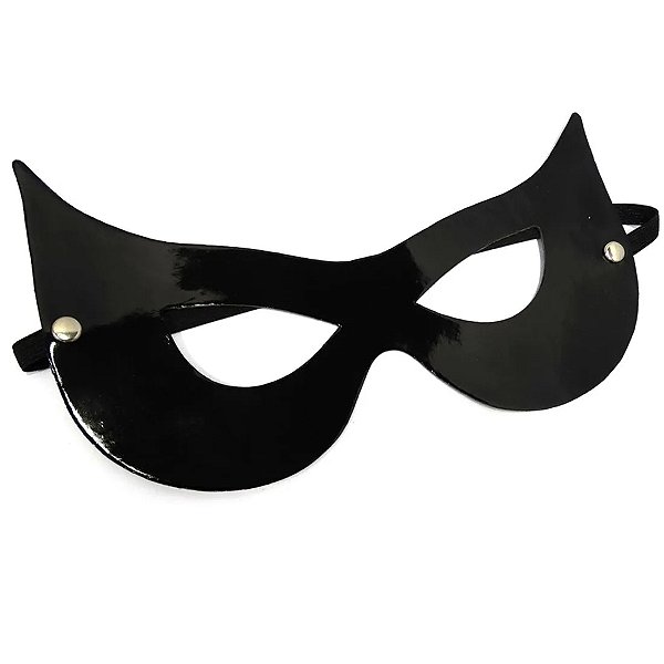 MÁSCARA MULHER GATO VERNIZ PRETA