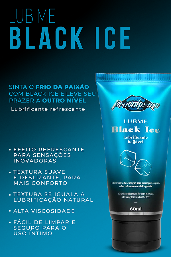 LUBRIFICANTE BEIJÁVEL LUBME BLACK ICE 60ML PROVOKE-ME