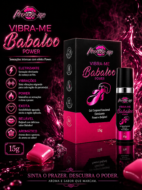GEL ELETRIZANTE BEIJÁVEL VIBRA-ME BABALOO POWER 15G PROVOKE-ME
