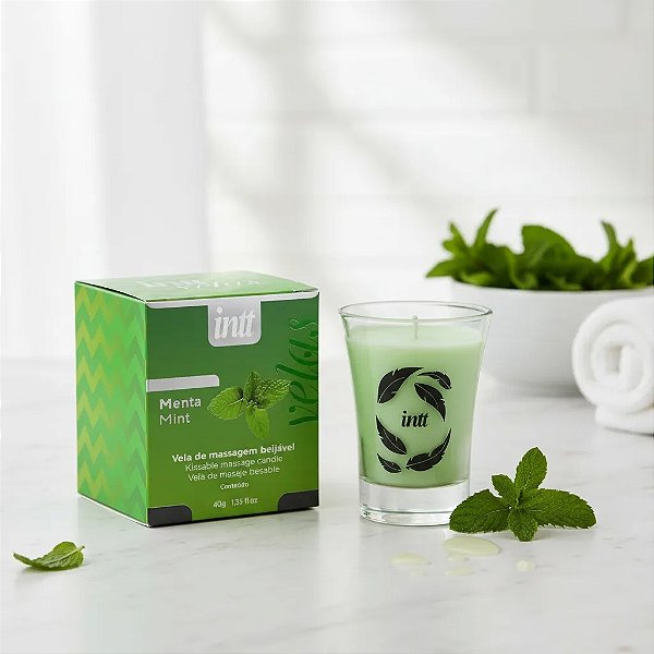 VELA PARA MASSAGEM BEIJÁVEL MENTA 40G INTT