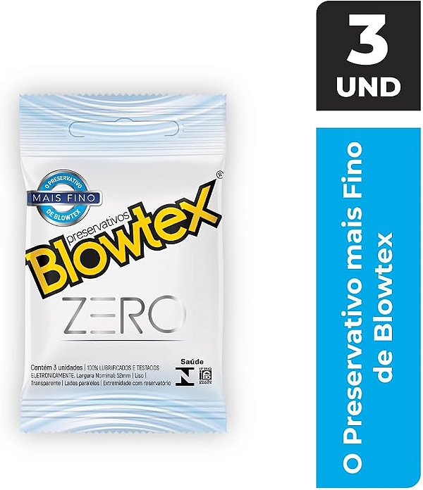 PRESERVATIVOS MAIS FINO ZERO BLOWTEX 3 UNIDADES