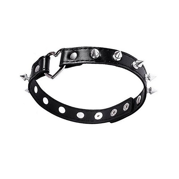 COLEIRA CHOKER COM CORAÇÃO E SPIKES LUXO SI