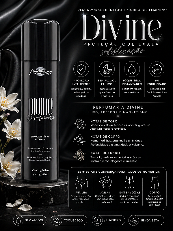 DESODORANTE ÍNTIMO E CORPORAL DIVINE 166ML PROVOKE-ME