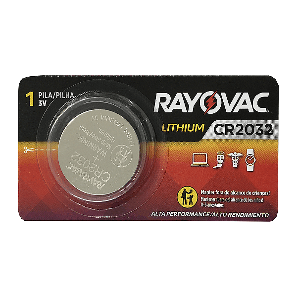 PILHA BOTÃO CR2032 3V LITHIUM 1 UNIDADE RAYOVAC