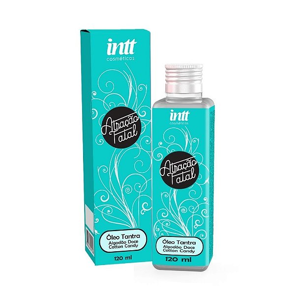 ÓLEO PARA MASSAGEM TANTRA AROMA ALGODÃO DOCE ATRAÇÃO FATAL 120ML INTT