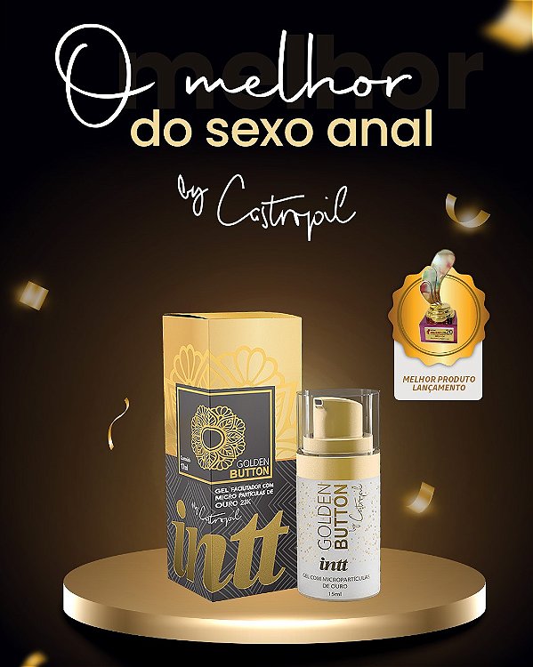 GEL FACILITADOR ANAL COM MICROPARTÍCULAS DE OURO 23K GOLDEN BUTTON 17ML INTT