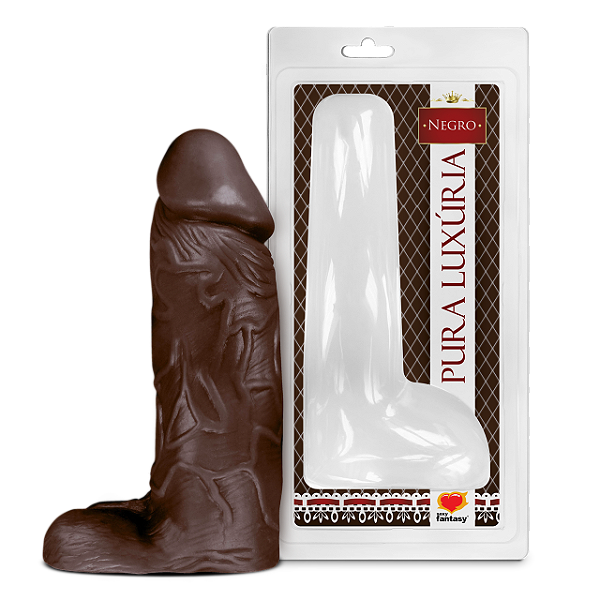 PÊNIS REALSÍTICO MARROM NEGRO 23,2CMX7,3CM SEXY FANTASY