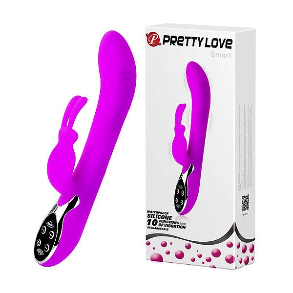 VIBRADOR RABBIT SMART 10 NIVEIS DE VIBRAÇÃO PRETTY LOVE