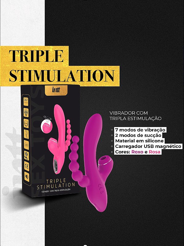 VIBRADOR ABEL TRIPLE STIMULATION ROXO INTT