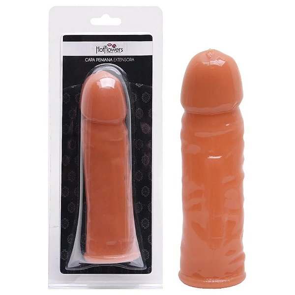 CAPA PENIANA EXTENSORA EM SILICONE 17X4,5 HOT FLOWERS
