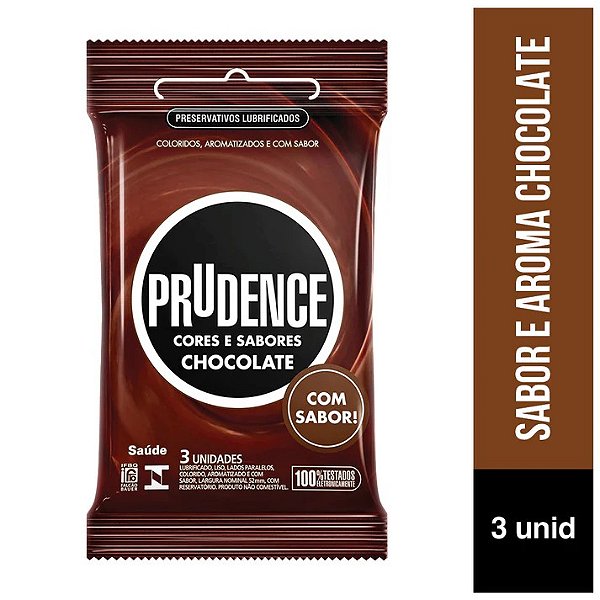 PRESERVATIVOS CORES E SABORES CHOCOLATE PRUDENCE 3 UNIDADES