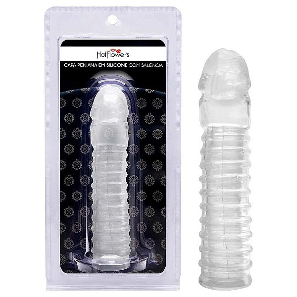 CAPA PENIANA EM SILICONE COM SALIÊNCIA HOT FLOWERS