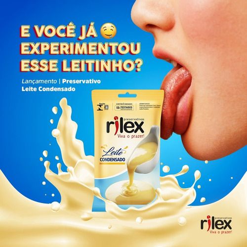 PRESERVATIVO LUBRIFICADO COM AROMA DE LEITE CONDENSADO 3 UNIDADES RILEX