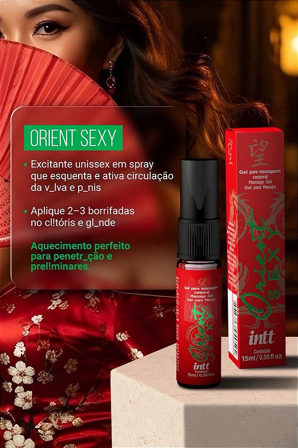 EXCITANTE UNISSEX ESQUENTA EM SPRAY ORIENT SEXY 15ML INTT