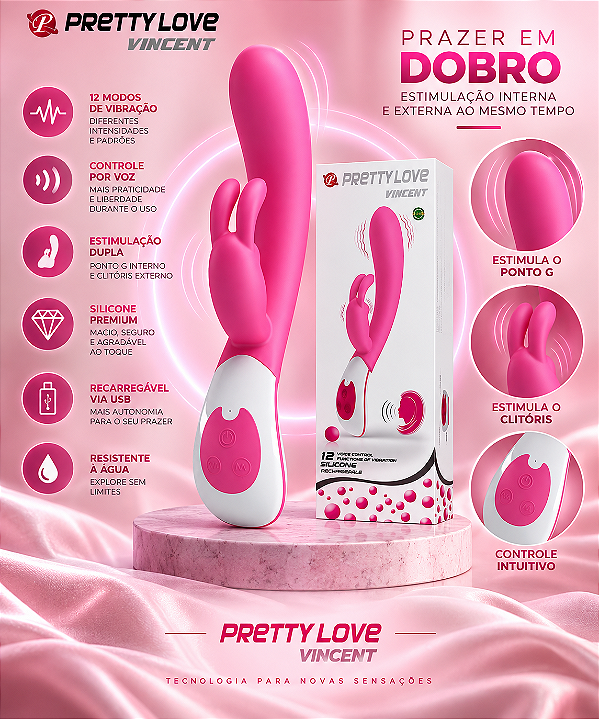 VIBRADOR RECARREGAVÉL VINCENT PRETTY LOVE