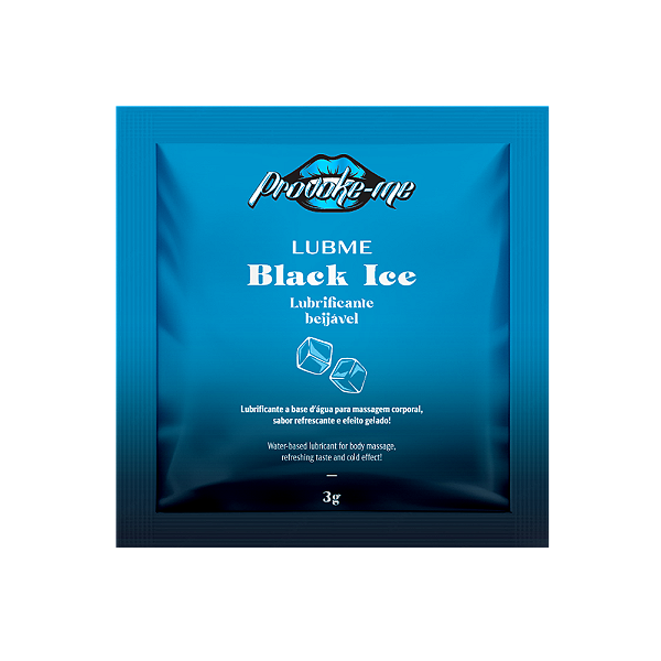 LUBRIFICANTE SACHÊ LUBME BLACK ICE BEIJÁVEL 3G PROVOKE-ME