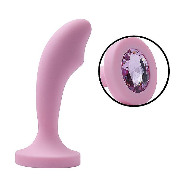 PLUG ANAL CURVADO EM SILICONE COM PEDRA 11,0 X 3,0 SI