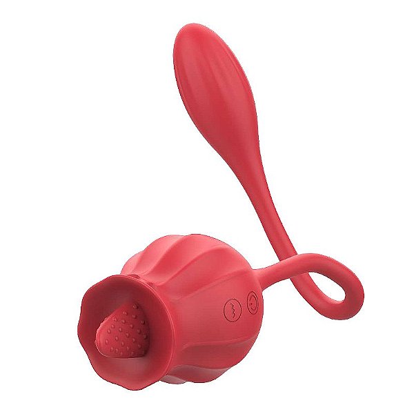 VIBRADOR ROSA COM LÍNGUA E PONTA VIBRATÓRIA SNAK TONGUE SI