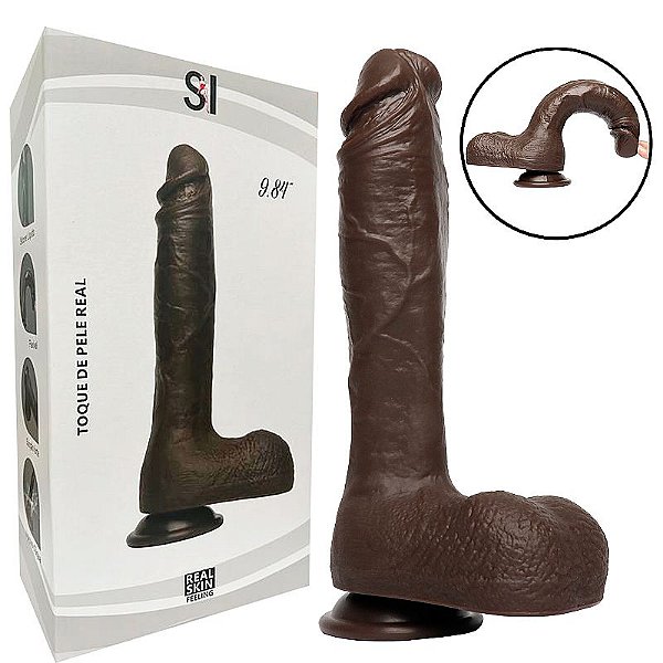 PÊNIS REALÍSTICO MARROM 25,0X4,8 CM REAL SKIN SI