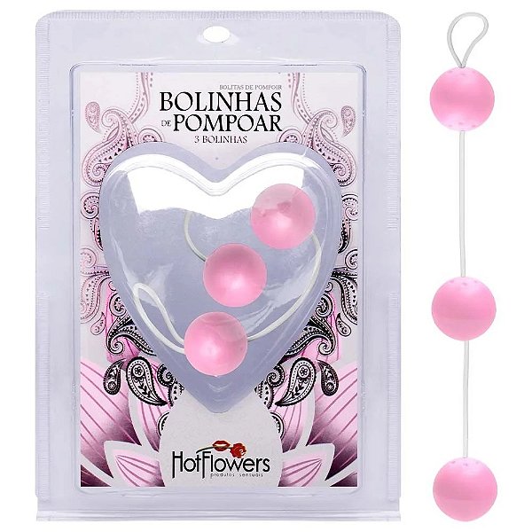 BOLINHAS DE POMPOAR 3 BOLINHAS MÉDIA HOT FLOWERS