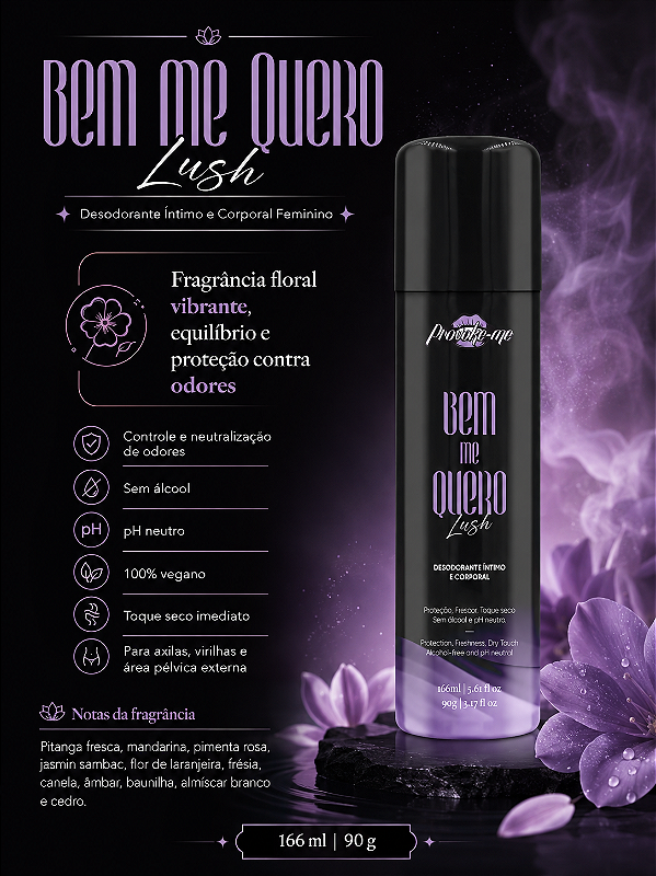 DESODORANTE ÍNTIMO E CORPORAL BEM ME QUERO LUSH 166ML PROVOKE-ME