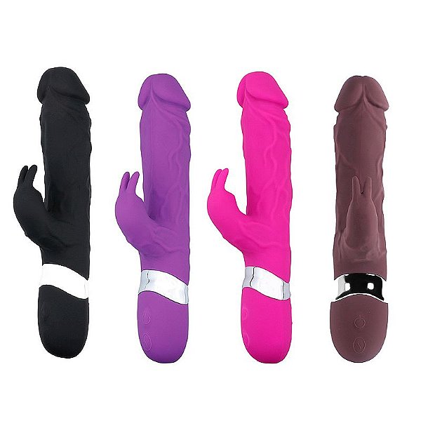 VIBRADOR DE PONTO G E CLITORIS FORMATO PÊNIS COM VEIAS SI