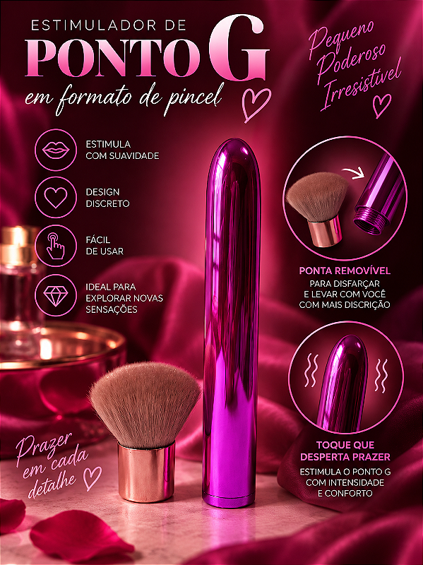 VIBRADOR EM FORMATO DE PINCEL DE MAQUIAGEM SI