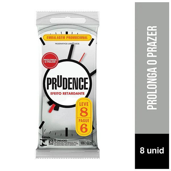 PRESERVATIVOS EFEITO RETARDANTE LEVE 8 PAGUE 6 UNIDADES PRUDENCE