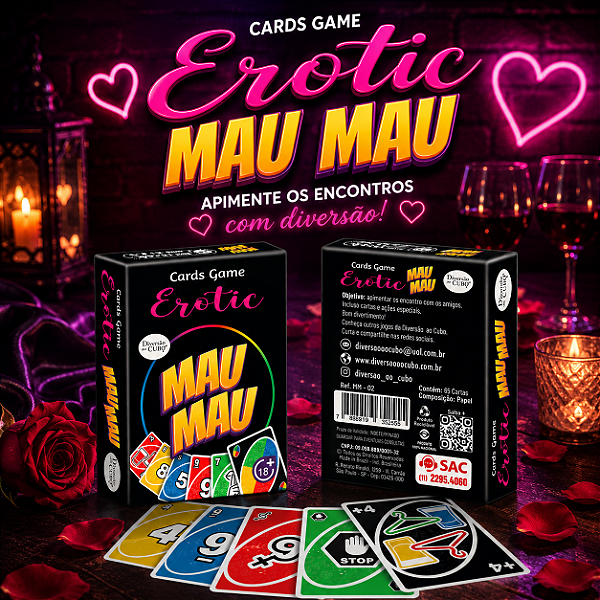 JOGO DE CARTAS ERÓTICO EROTIC MAU MAU DIVERSÃO AO CUBO