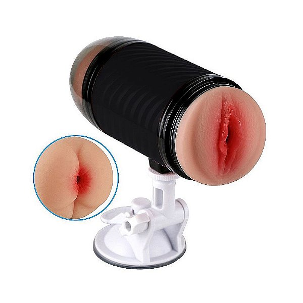 MASTURBADOR DUPLO ANUS E VAGINA COM VENTOSA DOUBLE PUMP SUPER FORTE II