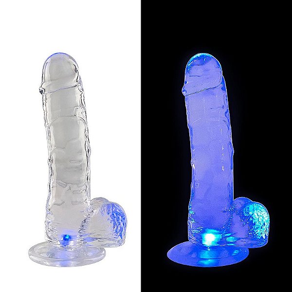 PÊNIS REALISTÍCO COM LED COLORIDO 18,5 X 3,6 SI