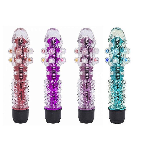 VIBRADOR PERSONAL COM CAPA E ESFERAS MASSAGEADORAS EM SILICONE