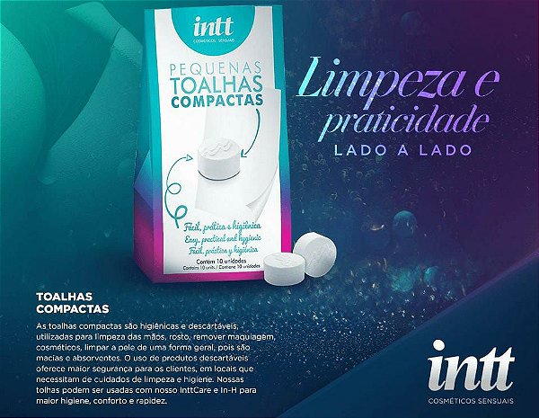 TOALHAS COMPACTAS COM 10 UNIDADES INTT