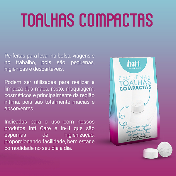 PEQUENAS TOALHAS COMPACTAS 10 UNIDADES INTT