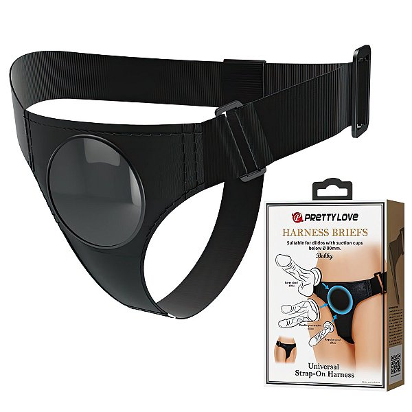 CINTA PENIANA COM BASE PARA VENTOSA HARNESS BRIEFS PRETTY LOVE