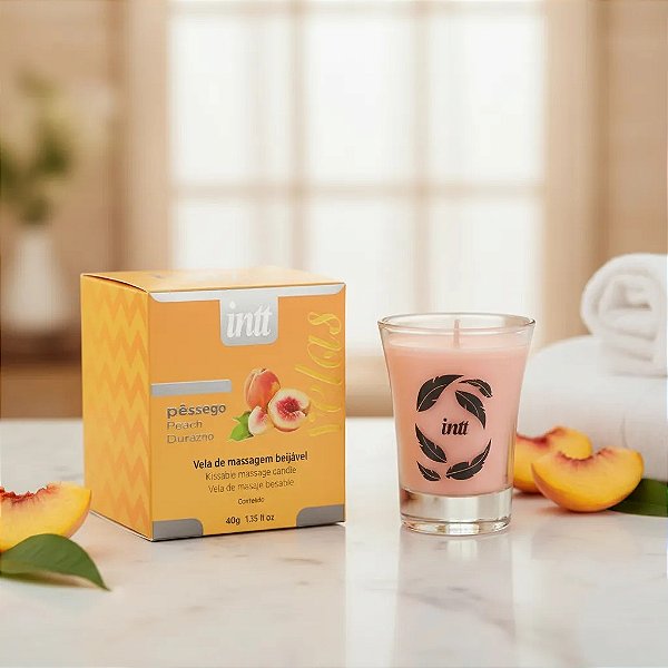 VELA PARA MASSAGEM BEIJÁVEL PÊSSEGO 40G INTT