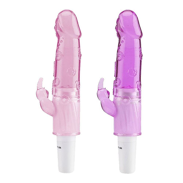 VIBRADOR RABBIT PÊNIS JELLY COM ESTIMULADOR DE CLITORIS