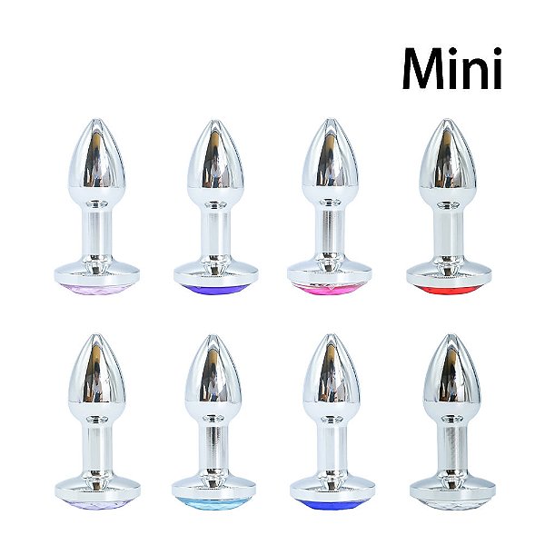 MINI PLUG ANAL DE METAL COM CRISTAL ARREDONDADO