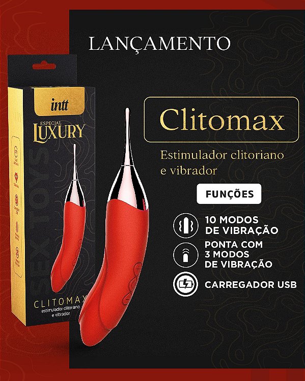 ESTIMULADOR CLITORIANO E VIBRADOR CLITOMAX LUXURY INTT