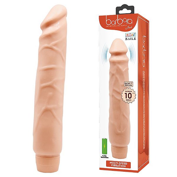 PÊNIS COM VIBRO SOFT SKIN 23CM X 4,5CM BARBARA JACK BAILE