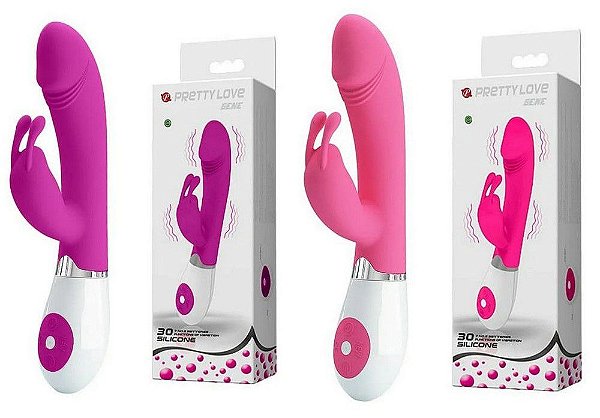 VIBRADOR COM ESTIMULADOR CLITORIANO COM 30 MODOS DE VIBRAÇÃO GENE 2 PRETTY LOVE