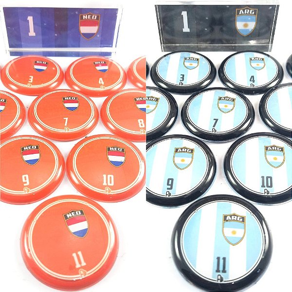 2 Times Futebol de Botão - Vidrilha 45mm - HOL x ARG