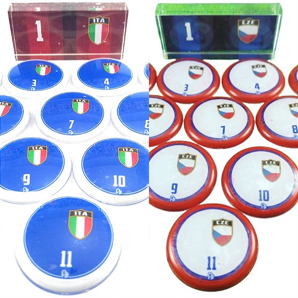 2 Times Futebol de Botão - Vidrilha 45mm - ITA x CZE