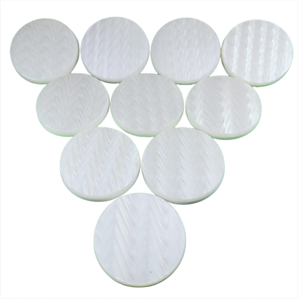 10 Botões - Madrepérola 60mm - Dadinho - Base Branco
