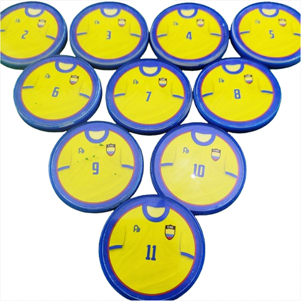 10 Botões de Futebol - Acrilico Cristal 50mm - Colombia