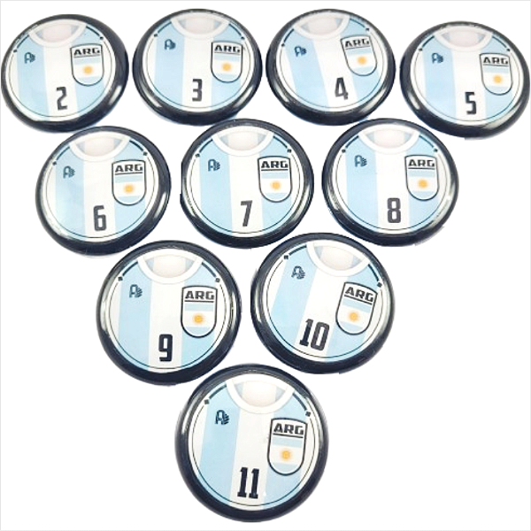 10 Botões Futebol de Botão - Vidrilha 45mm - Argentina