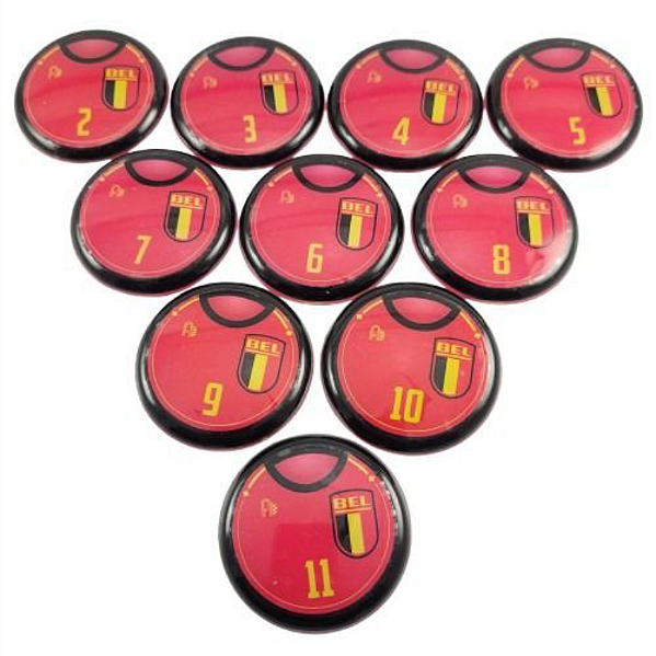 10 Botões Futebol de Botão - Vidrilha 45mm - Bélgica