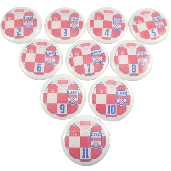 10 Botões Futebol de Botão - Vidrilha 45mm - Croácia